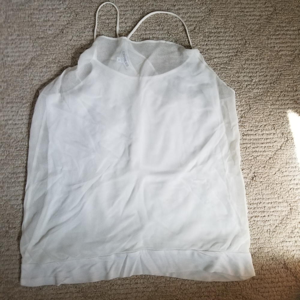 Express dressy white blouse